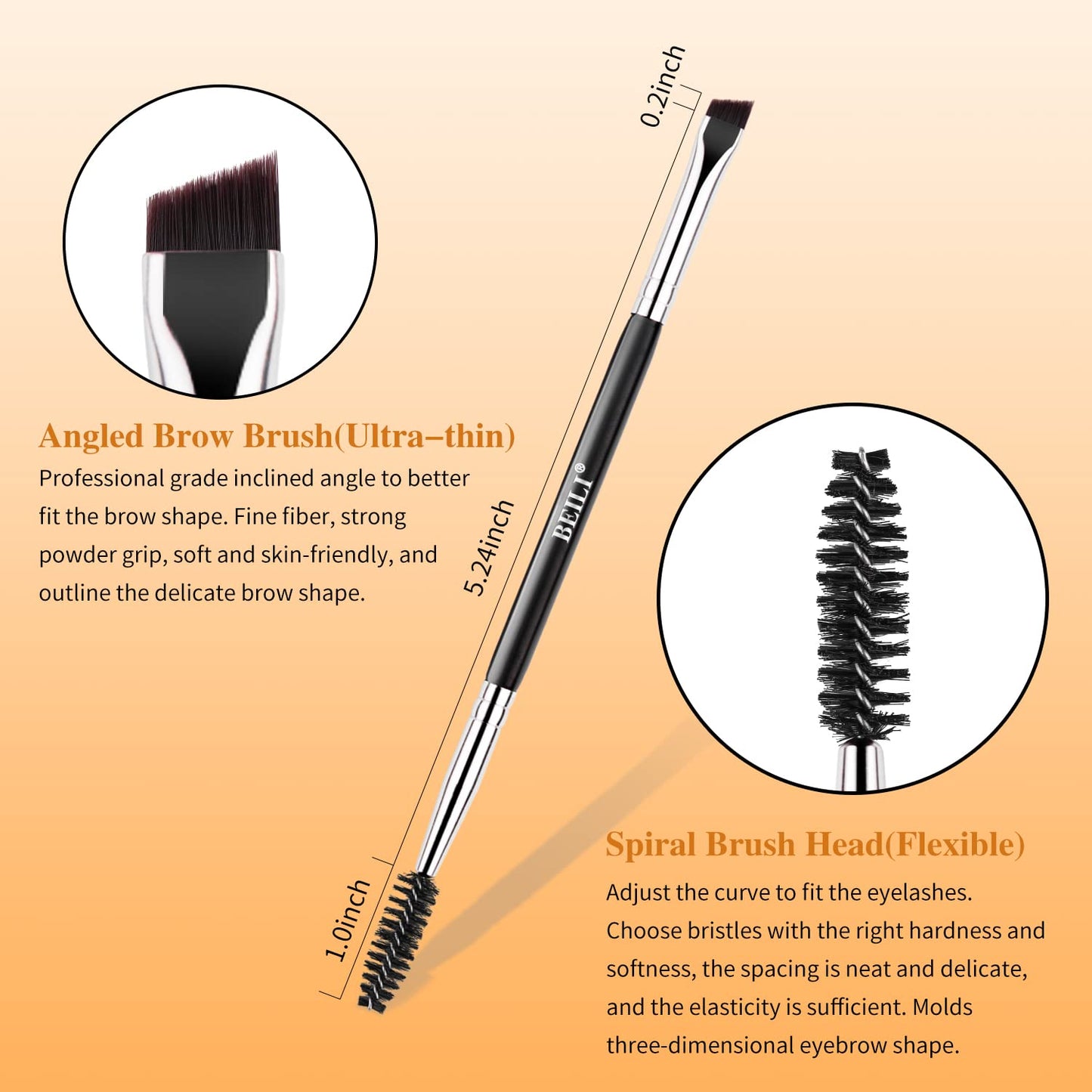 BEILI Duo Eyebrow Brush