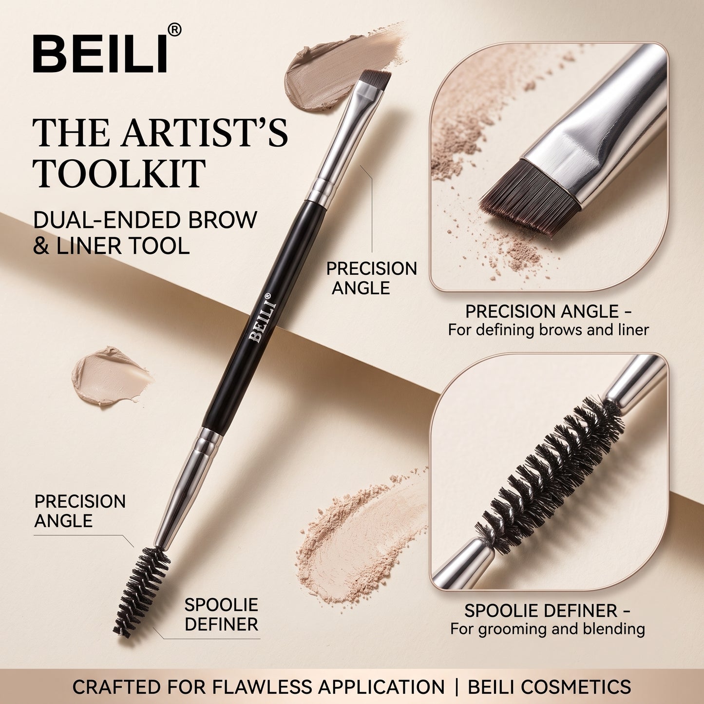 BEILI Duo Eyebrow Brush