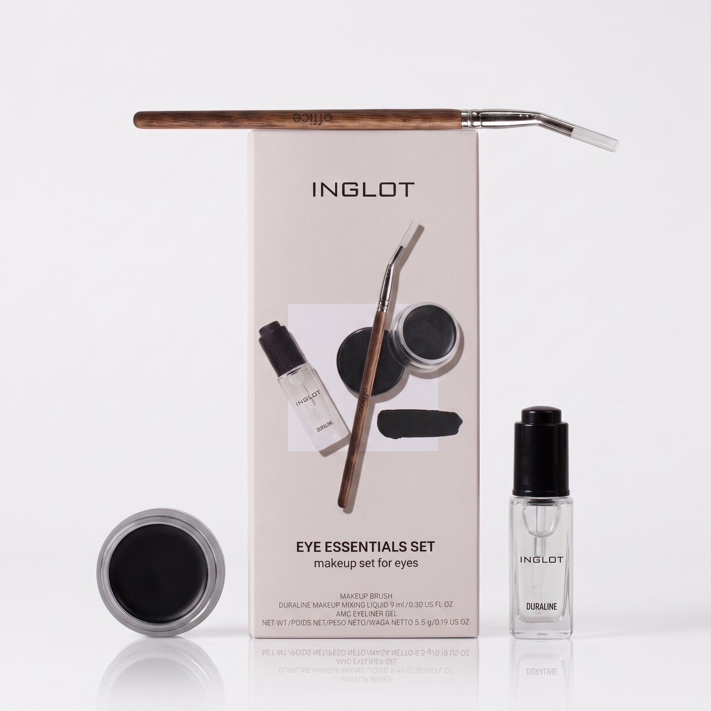 Bundle INGLOT ( Eyeliner Gel - Duraline - Brush )