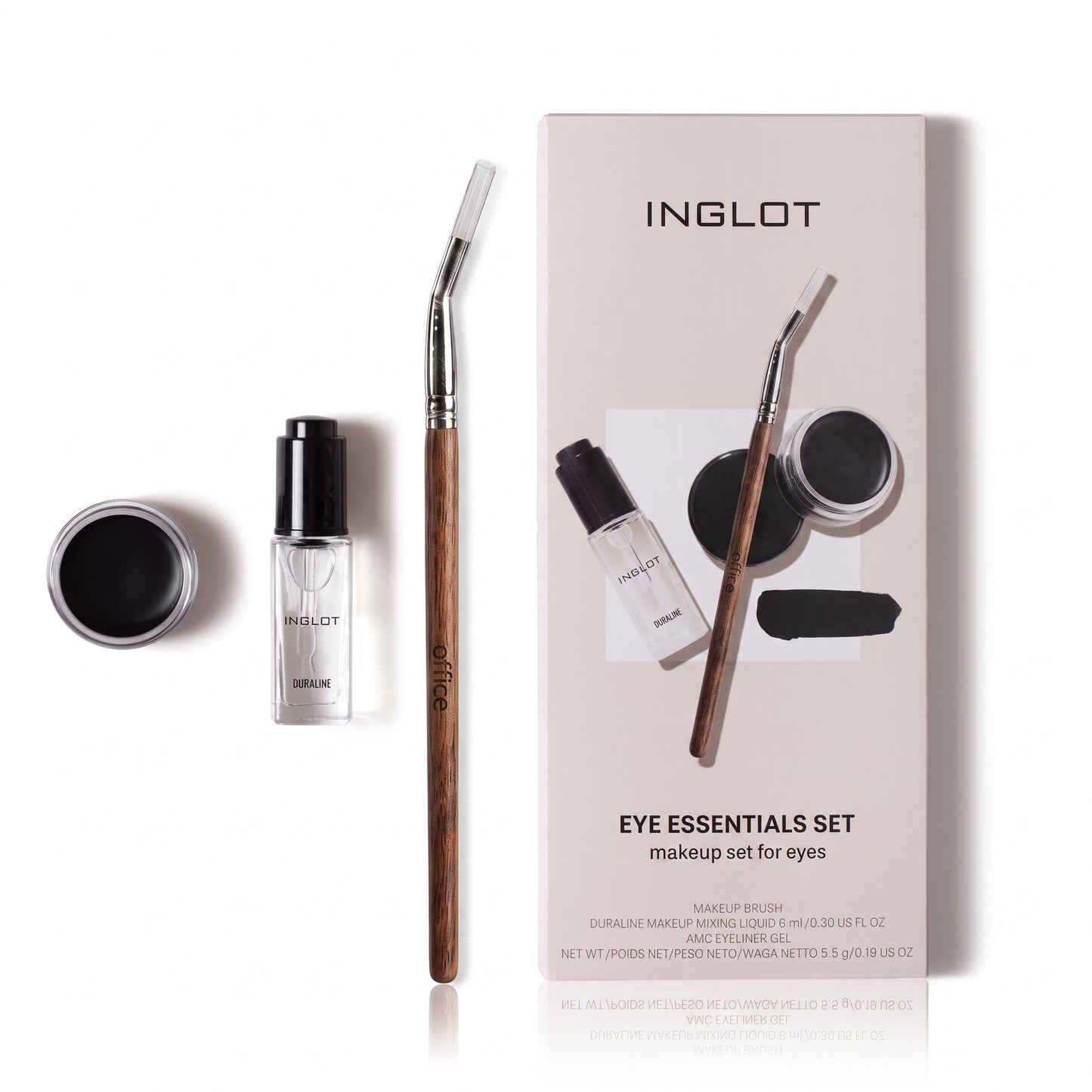 Bundle INGLOT ( Eyeliner Gel - Duraline - Brush )
