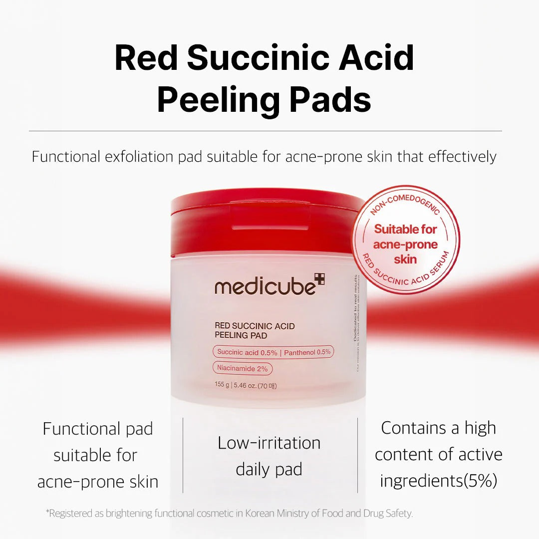 Medicube Red Succinic Acid Panthenol Pads (70pc)