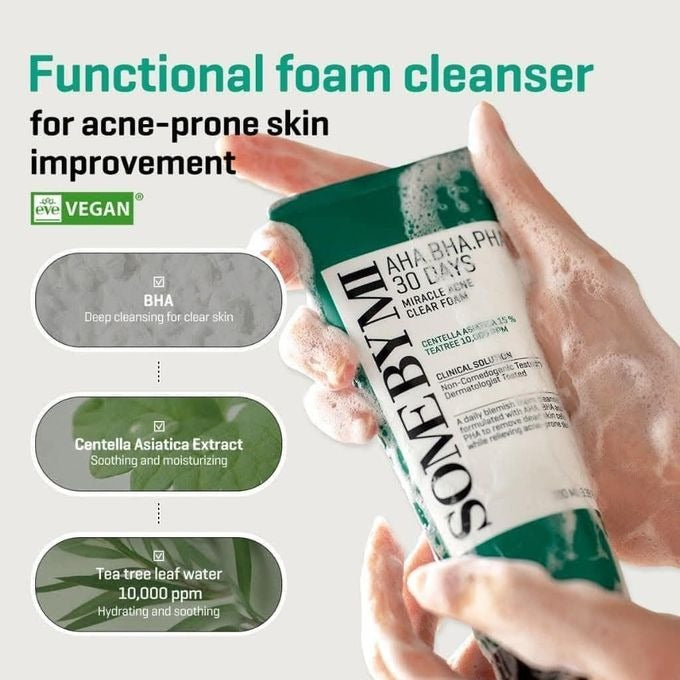 Some By Mi AHA-BHA-PHA 30 Days Miracle Acne Clear Foam 100ml