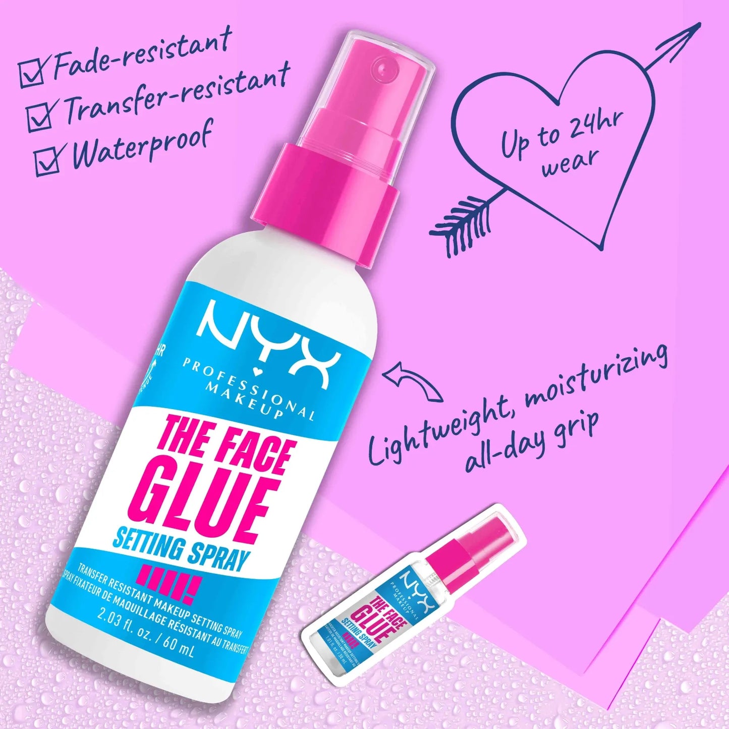 NYX Professional Makeup The Face Glue Setting Spray, 60ml