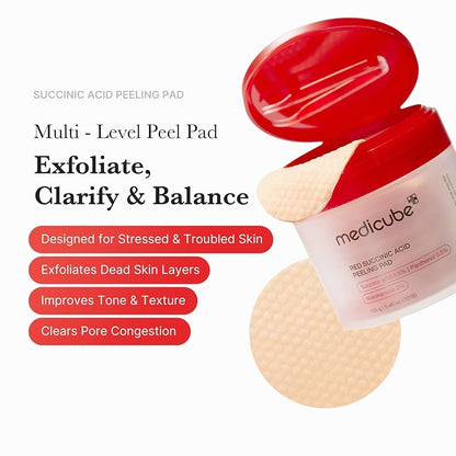 Medicube Red Succinic Acid Panthenol Pads (70pc)